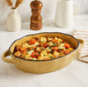 Haldor Speckled Stoneware Oval Baking Dish 30x18.3x6.2cm - Brown/Mustard