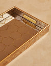 Redtag - Gold Geometric Rectangle Serving Tray - Medium