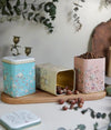 Evle Square Metal Storage Container 87x87x125, Set of 3, Botanica
