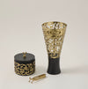 Ambra Gold Metal Arabic Calligraphy Oud Burner With a Box and a Picker - 14*14*28 cm
