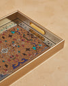 Redtag - Gold Geometric Rectangle Serving Tray - Medium