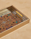 Redtag - Gold Geometric Rectangle Serving Tray - Small
