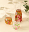Summer Hot Flower Printed 5-Pieces Carafe and Glass Set
