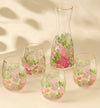 Summer Hot Flower Printed 5-Pieces Carafe and Glass Set
