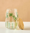 Lifestyle Palm Tree Embossed Glass Canister - 1L