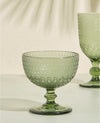 Redtag - Green Textured Glass Dessert Cup - 250ml