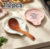 Heart-Shaped Ceramic Spoon Rest, White