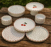Kitchen Life 11-Piece Cherry Stackable Ceramic Breakfast Set - Serves 6