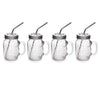 Alberto 4-Pieces Glass Mug Set with Metal Straw
