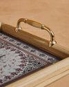 Redtag - Gold Rectangular Geometric Tray (Large)