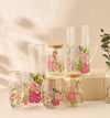 Summer Hot Flower Printed Glass Sipper - Set of 2