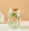 Lifestyle Palm Tree Embossed Glass Canister - 1L