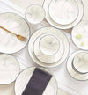 Mermer 18-Piece New Bone China Dinner Set - Serves 6