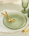 Redtag - Green Textured Glass Side Plate - 21cm