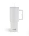 Shaha Stainless Steel Flask with Straw, 1.2L, White