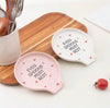 Heart-Shaped Ceramic Spoon Rest, White