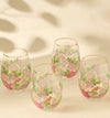 Summer Hot Flower Printed 5-Pieces Carafe and Glass Set