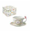 Easylife Dancing Butterflies Porcelain Teacup and Saucer - 240ml