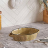 Haldor Speckled Stoneware Oval Baking Dish 30x18.3x6.2cm - Brown/Mustard