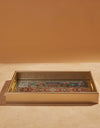 Redtag - Gold Geometric Rectangle Serving Tray - Small