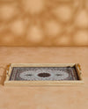 Redtag - Gold Rectangular Geometric Tray (Large)