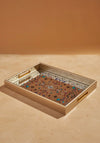 Redtag - Gold Geometric Rectangle Serving Tray - Medium
