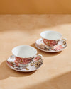 Redtag - White And Pink Floral Print Tea Set