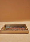 Redtag - Gold Geometric Rectangle Serving Tray - Medium