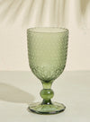 Redtag - Green Textured Glass Goblet