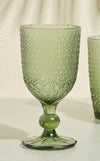 Redtag - Green Textured Glass Goblet