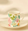 Summer Hot Flower Printed Ceramic Espresso Cup and Saucer Set