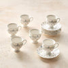 Sirin 12-Piece Porcelain Espresso Cup and Saucer Set - 90 ml, Serves 6