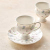 Sirin 12-Piece Porcelain Espresso Cup and Saucer Set - 90 ml, Serves 6