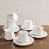 Kimi 12-Piece New Bone China Tea Cup and Saucer Set - 190 ml, Serves 6