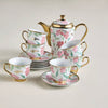Ivy 13-Piece Porcelain Tea Set - 800 ml, Serves 6