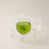 La Mesa 4-Pieces Glass Wide Cup Ribbed With Frosted Bottom 11x11x15.6 cm