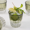La Mesa 4-Pieces Embossed Tumbler Glass Set, Ombre Green - 8.5x8.5x8.7cm