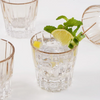 La Mesa 4-Pieces Embossed Tumbler Glass Set, Ombre Light Brown - 8.5x8.5x8.7cm