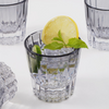 La Mesa 4-Pieces Embossed Tumbler Glass Set, Ombre Grey - 8.5x8.5x8.7cm