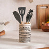 Eleni Ethnic Utensil Holder - 11x17cm, Black & Beige