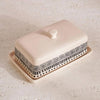 Eleni Ethnic Butter Dish - 17.9x11.3x8.2cm, Black & Beige