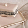 Eleni Ethnic Butter Dish - 17.9x11.3x8.2cm, Black & Beige
