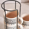 Eleni Ethnic 4-Pieces Mug Set With Stand - 300ml, Black & Beige