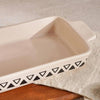 Eleni Ethnic Rectangular Baking Dish - 31.8x16.5x4.9cm, Black & Beige