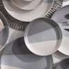 Trichromatic 12-Pieces Dinner Set - Serves 4, Cream & Grey