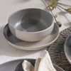 Trichromatic 12-Pieces Dinner Set - Serves 4, Cream & Grey