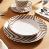 Gelso 30-Pieces Dinner Set - Serves 6, White/Brown