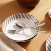 Gelso 30-Pieces Dinner Set - Serves 6, White/Brown