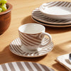 Gelso 30-Pieces Dinner Set - Serves 6, White/Brown