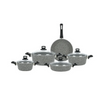 Alberto Granite 9-Pieces Cookware Set - Grey